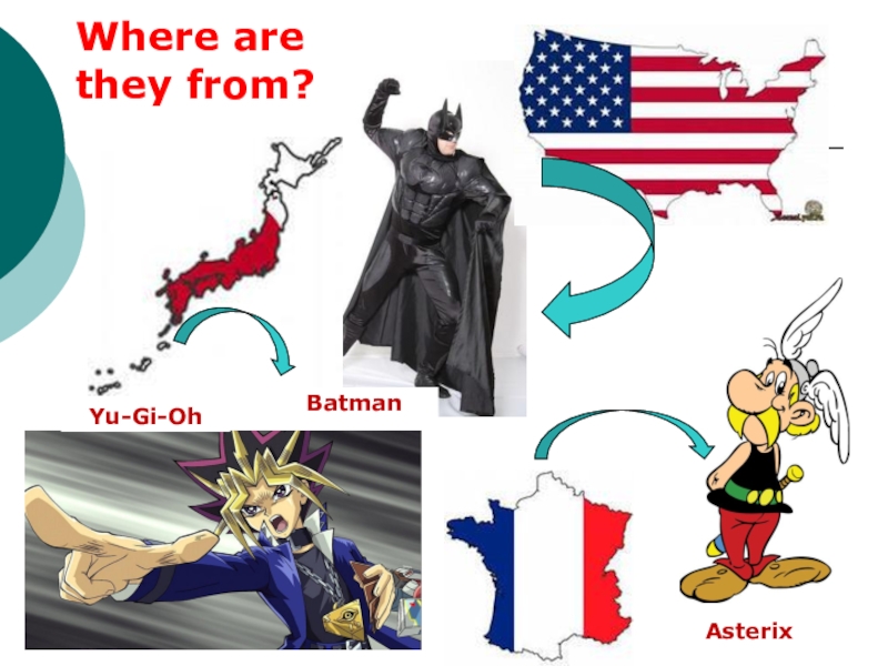 Презентация I’m from… (Я из…)” 5 класс ФГОС Where are they from?Batman Yu-Gi-Oh Asterix Where are they from?Batman Yu-Gi-Oh Asterix