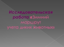 Презентация исследовательской работы Следы на снегу