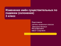 Презентация по русскому языку на тему: Склонение имён существительных