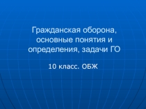 Презентация по ОБЖ по теме Гражданская оборона 10 класс