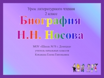 2 класс Презентация Биография Н.Носова Живая шляпа