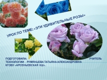 Презентация по технологии по теме  Эти удивительные розы ( 8 класс)