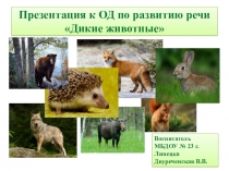 Презентация к ОД по речевому развитию Дикие животные
