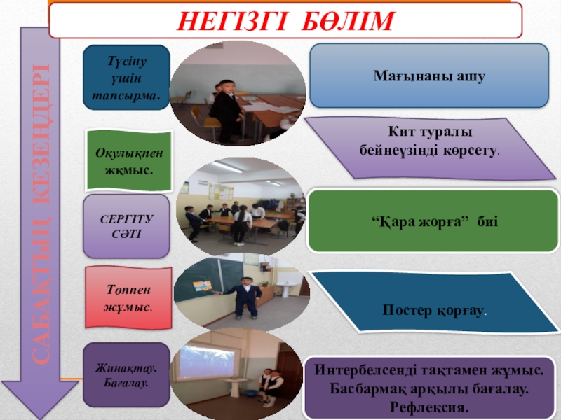 Презентация по родному языку на теме Киттин жуткыншагы неге мундай САБАҚТЫҢ КЕЗЕҢДЕРІНЕГІЗГІ БӨЛІМТүсіну үшін тапсырма.Мағынаны ашуОқулықпен жқмыс.Кит туралы бейнеүзінді көрсету. “Қара САБАҚТЫҢ КЕЗЕҢДЕРІНЕГІЗГІ БӨЛІМТүсіну үшін тапсырма.Мағынаны ашуОқулықпен жқмыс.Кит туралы бейнеүзінді көрсету. “Қара жорға” биіИнтербелсенді тақтамен жұмыс.Басбармақ арқылы бағалау.