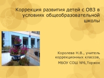 Коррекция развития детей с ОВЗ в условиях общеобразовательной школы