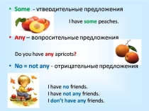 Презентация по английскому языку на тему SOME, ANY (6 КЛАСС)