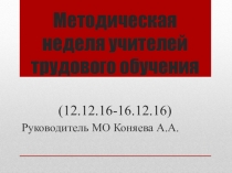 Презентация- отчет по методической неделе Практическая направленность на уроках трудового обучения