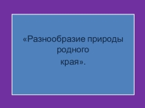 Презентация классного часа на тему Природа родного края