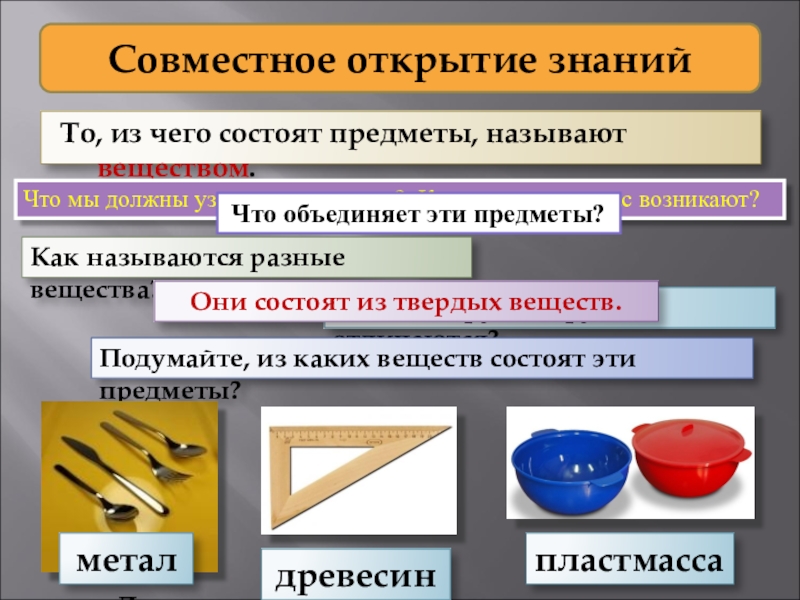 Вещей вещество. Предметы и вещества. Предметы и из чего они состоят. Из чего состоят различные предметы. Предметы состоят из веществ.