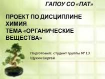 Презентация по химии Органические соединения