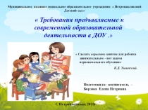 Требования предъявляемые к современной образовательной деятельности в ДОУ