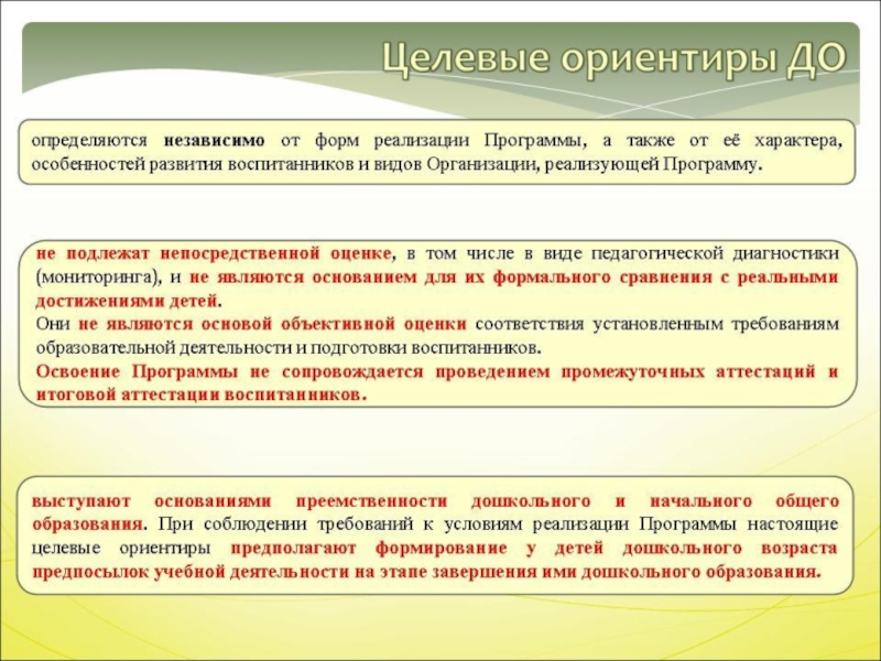 Требования предъявляемые к современной образовательной деятельности в ДОУ