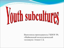Методическая разработка презентации на тему Youth Subcultures