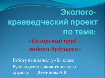Коллективный проект по экологии Келарский пруд