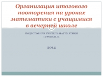 Презентация об организации итогового повторения на уроках математики