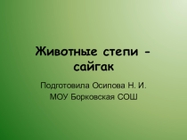 Презентация по окружающему миру Животные степи - сайгак 3 класс