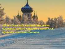 Презентация к уроку литературы в 9 классе И вот сама идёт волшебница зима (Картины зимней природы в романе А.С.Пушкина Евгений Онегин)