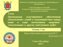 Организация всестороннего обеспечения и взаимодействия при аварийно-спасательных и других неотложных работах