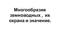 Презентация Земноводные и их значение (7 класс)