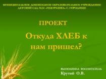 Презентация проекта Откуда хлеб к нам пришел
