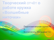 Презентация Отчет о работе кружка