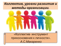 Презентация к педсовету Коллектив, уровни развития и методы организации