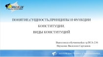 ПОНЯТИЕ,СУЩНОСТЬ,ПРИНЦИПЫ И ФУНКЦИИ КОНСТИТУЦИИ. ВИДЫ КОНСТИТУЦИЙ