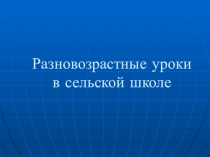 Разновозрастные уроки в сельской школе