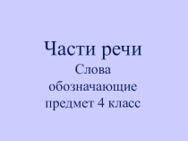 Презентация по русскому языку Слова обозначающие предмет