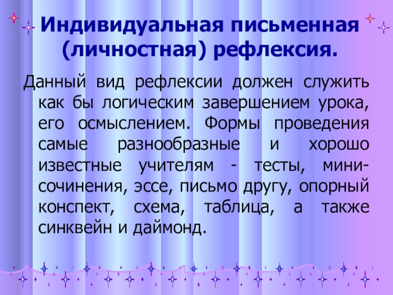 Эссе рефлексию