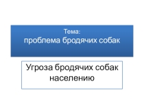 Мини проект ребенка Угроза бродячих собак населению