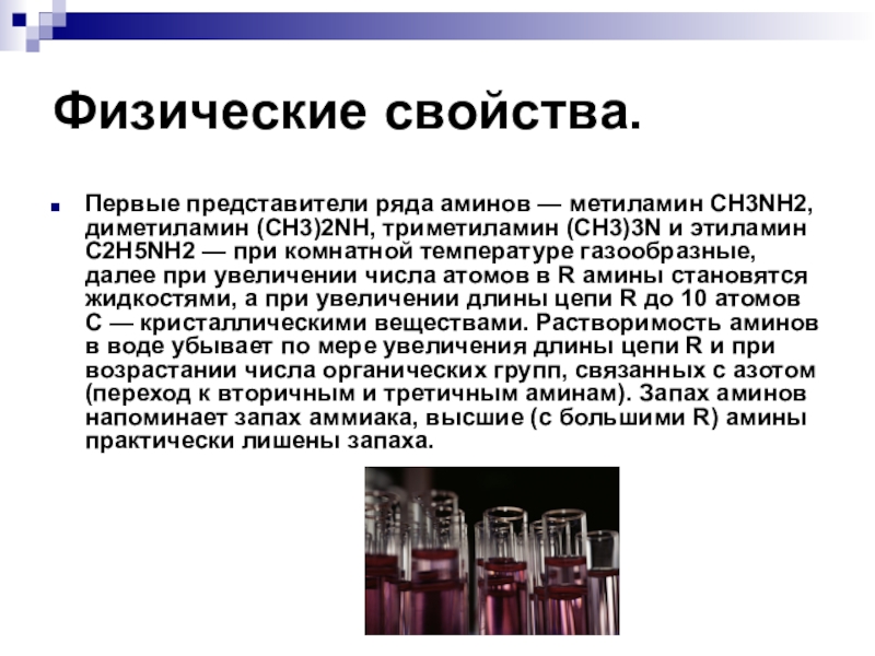 Первый представитель ряда. Первый представитель Аминов. Амины представители. Физические свойства Аминов. Амины первые представители.