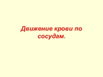 Движение крови по сосудам (8 класс)