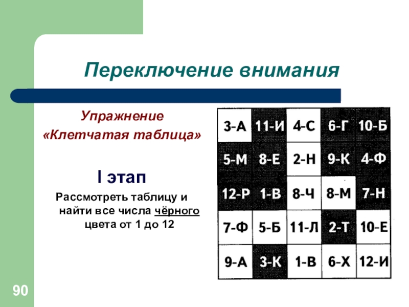 Переключение внимания. Таблицы для переключения внимания. Переключение внимания норма. Упражнение на внимание клетчатая таблица. Рассмотрите таблицу.