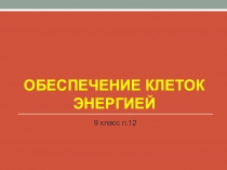 Презентация по биологии на тему  Обеспечение клеток энергией 9 класс, УМК Пономаревой