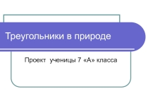 Треугольники в природе