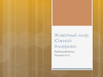 Презентация по биологии (географии) на тему Животный мир Южной Америки (6 класс)