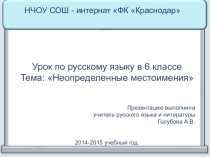 Презентация Неопределенные местоимения 6 класс