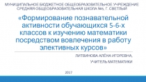 Формирование познавательной активности обучающихся 5-6-х классов к изучению математики посредством вовлечения в работу элективных курсов