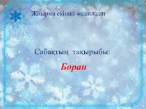 Әдебиеттік оқу. Ашық сабақ. Боран