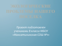 Проектная работа.Экологическая обстановка в нашем поселке