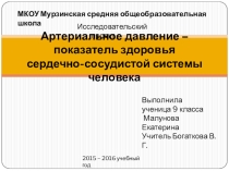 Исследовательский проект на тему: Артериальное давление- показатель здоровья сердечно-сосудистой системы человека