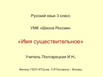 Презентация по русскому языку на тему Имя существительное (2 класс)