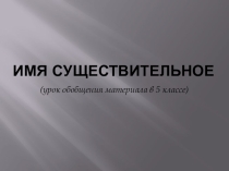 Презентация для 5 класса по теме Имя существительное (обобщение материала)