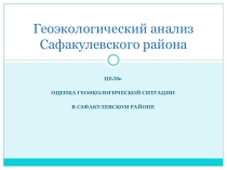 Презентация по географии Геоэкологический анализ Сафакулевсого района