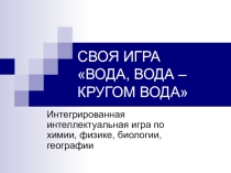 Презентация к игре Вода, вода - кругом вода