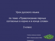 Правописание парных согласных в корне и в конце слова
