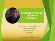 Презентация по окружающему миру Пищеварительная система ( 4 класс)