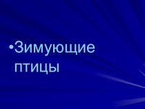 Презентация по окружающему миру на тему: Зимующие птицы