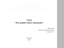 Презентация по окружающему миру на тему  Что может быть опасным?